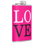 Liefde Bruiloft Roze Achtergrond Heupfles (Rechts)