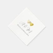 Liefde bruiloft servet . faux gouden harten (Hoek)