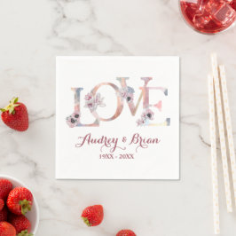 Liefde Bruiloftsreceptie Servet