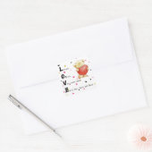 Liefde Bruin Teddy Bear Vierkante Sticker (Envelop)
