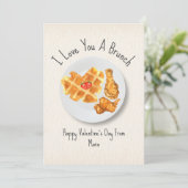 Liefde Brunch Pun Waffle Classroom Valentijn Kaart (Staand voorkant)