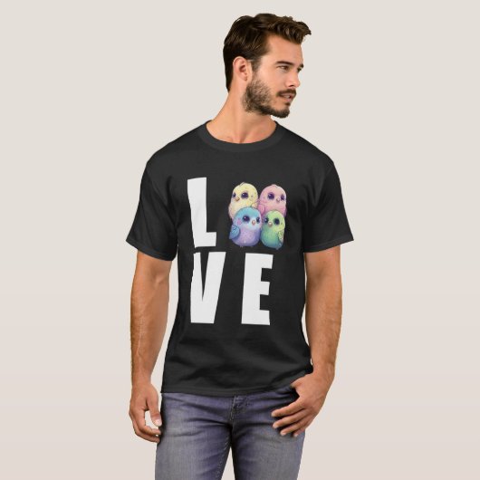 Liefde Budgie Moeder Budgerigar Parkiet Vogel Pull T-shirt (Voorkant volledig)