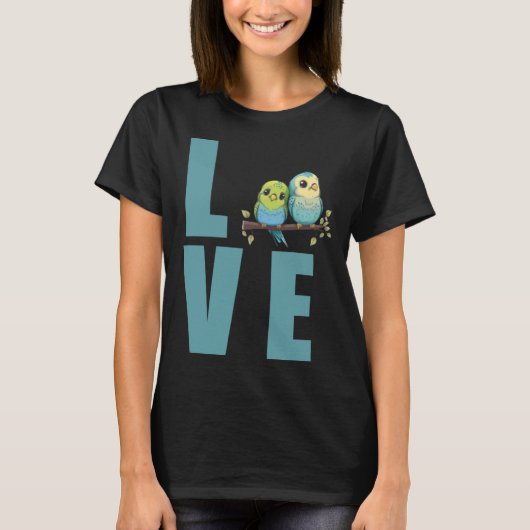 Liefde Budgie Moeder Budgerigar Parkiet Vogel Pull T-shirt (Voorkant)