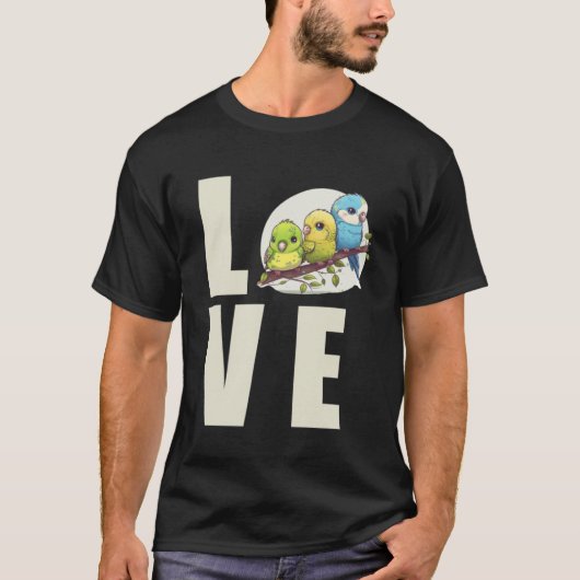 Liefde Budgie Moeder Budgerigar Parkiet Vogel Pull T-shirt (Voorkant)