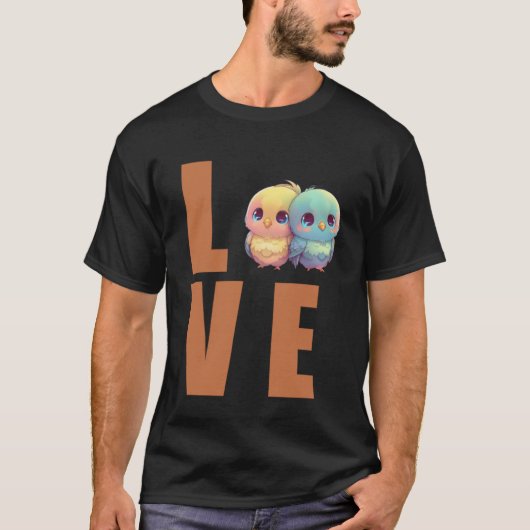 Liefde Budgie Moeder Budgerigar Parkiet Vogel Pull T-shirt (Voorkant)