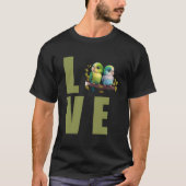 Liefde Budgie Moeder Budgerigar Parkiet Vogel Pull T-shirt (Voorkant)