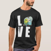 Liefde Budgie Moeder Budgerigar Parkiet Vogel Pull T-shirt (Voorkant)