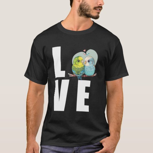 Liefde Budgie Moeder Budgerigar Parkiet Vogel Pull T-shirt (Voorkant)