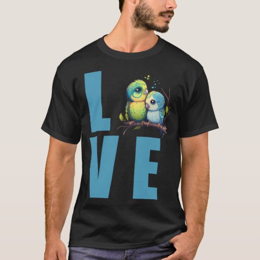 Liefde Budgie Moeder Budgerigar Parkiet Vogel Pull T-shirt (Voorkant)