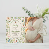 Liefde Bug Baby Shower Foto Kaart (Staand voorkant)