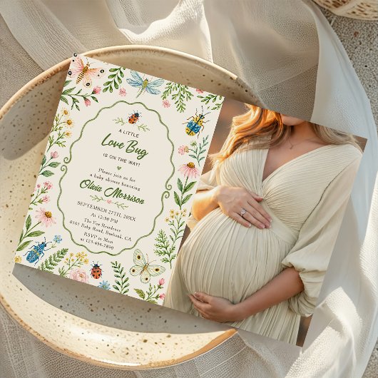 Liefde Bug Baby Shower Foto Kaart