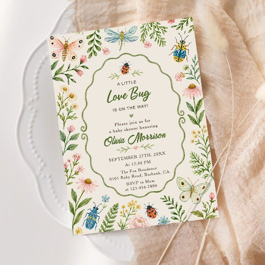 Liefde Bug Baby Shower Uitnodiging