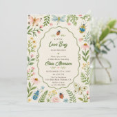 Liefde Bug Baby Shower Uitnodiging (Staand voorkant)