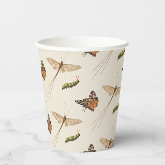 Liefde Bug Insect Whimsical Papieren Bekers (Voorkant)