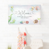 Liefde Bug Waterverf Meisje 1e Verjaardag Welkom Spandoek (Insitu)