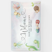 Liefde Bug Waterverf Meisje 1e Verjaardag Welkom Spandoek (Verticaal)