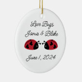 Liefde Bugs, personaliseren Keramisch Ornament (Rechts)