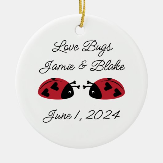 Liefde Bugs, personaliseren Keramisch Ornament (Voorkant)