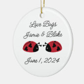Liefde Bugs, personaliseren Keramisch Ornament (Links)