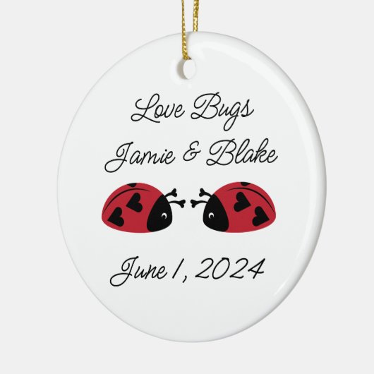 Liefde Bugs, personaliseren Keramisch Ornament (Links)