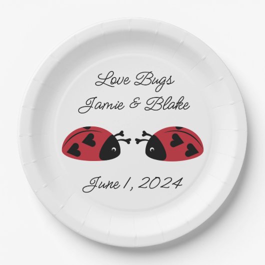 Liefde Bugs, personaliseren Papieren Bordje (Voorkant)