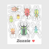 Liefde Bugs Waterverf Kevers Set Sticker (Vel)