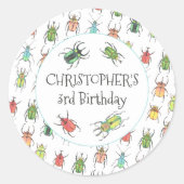 Liefde buik Beetles Kinderen van Birthday Ronde Sticker (Voorkant)