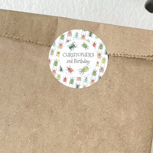 Liefde buik Beetles Kinderen van Birthday Ronde Sticker