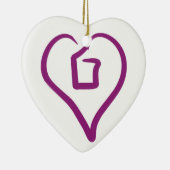 Liefde buiten de doos keramisch ornament (Rechts)