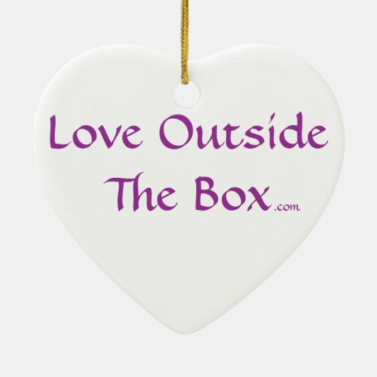 Liefde buiten de doos keramisch ornament (Achterkant)