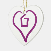 Liefde buiten de doos keramisch ornament (Links)
