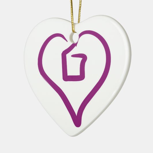 Liefde buiten de doos keramisch ornament (Links)