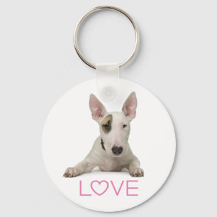 Liefde Bull Terrier Puppies Hond Sleutelhanger