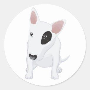 Liefde Bull Terrier Puppy Hond Blauwe Sticker / La