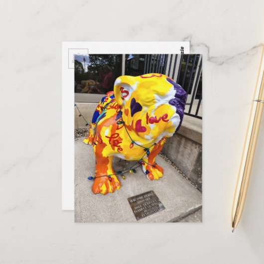 Liefde Bulldog Briefkaart (Voorkant / Achterkant in situ)