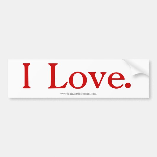 "Liefde" bumpersticker (Voorkant)