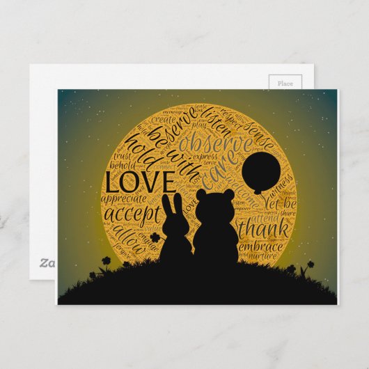 Liefde bunny briefkaart (Voorkant / Achterkant)