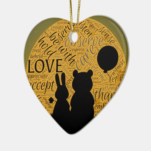 Liefde bunny keramisch ornament (Links)