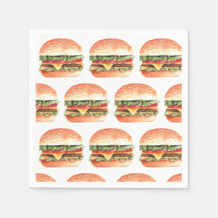 Liefde + Burgers Picknick BBQ Koppels Bruidsfeest Servet