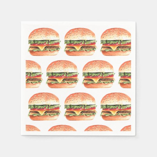 Liefde + Burgers Picknick BBQ Koppels Bruidsfeest Servet (Voorkant)