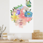 Liefde, Butterflies en Flowers Poster (Keuken)