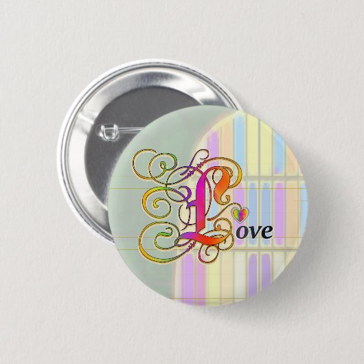 Liefde Button met Glas in lood Venster (Voorkant /achterkant)