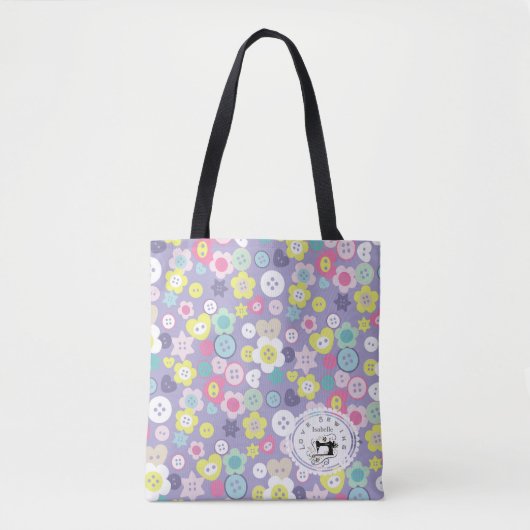 Liefde Buttonnen Paars Tote Bag (Voorkant)