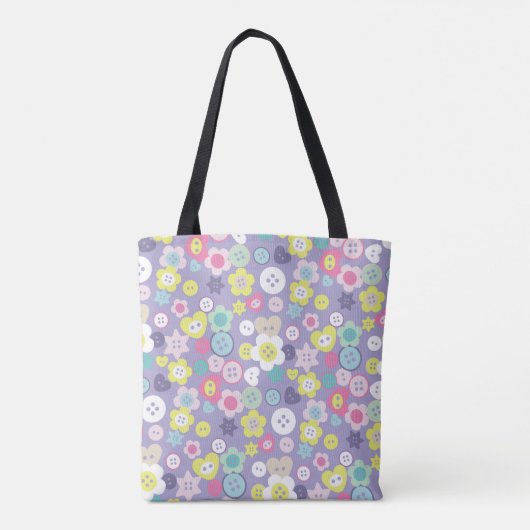 Liefde Buttonnen Paars Tote Bag (Achterkant)