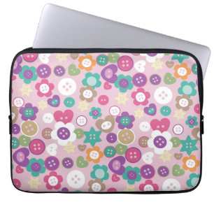 Liefde Buttonnen roze Laptop Sleeve