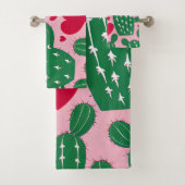 Liefde Cactus Patroon Bad Handdoek (Insitu)