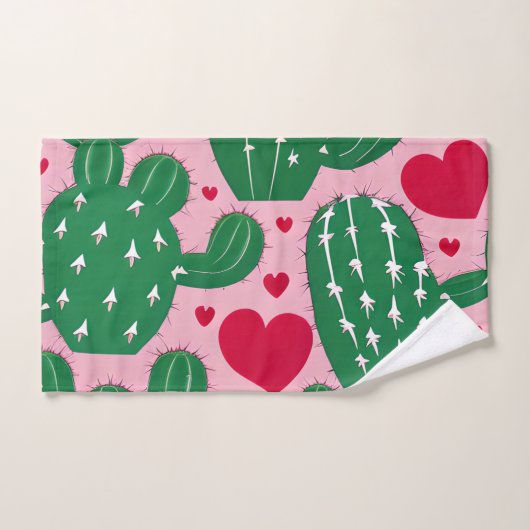 Liefde Cactus Patroon Bad Handdoek (Handdoek)