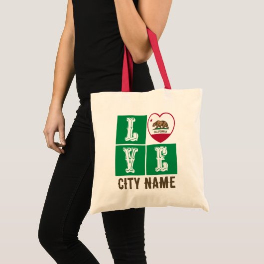 Liefde Californië-vlag Harart je City Custom Tote Bag (Voorkant (product))