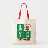 Liefde Californië-vlag Harart je City Custom Tote Bag (Voorkant)