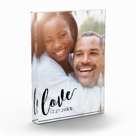 Liefde Calligrafie Script Aangepaste Kleur Overlay Fotoblokken (Links)